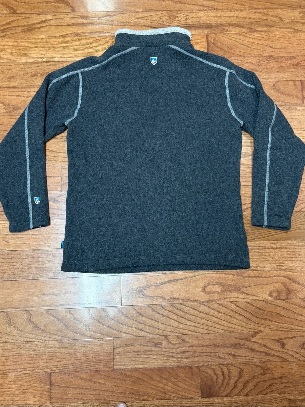 Kuhl Men’s Charcoal Gray Alfpaca 1/4 Zip Mock Neck Pullover Outdoor Size Medium